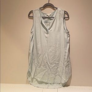 Extra Long denim sleeveless shirt